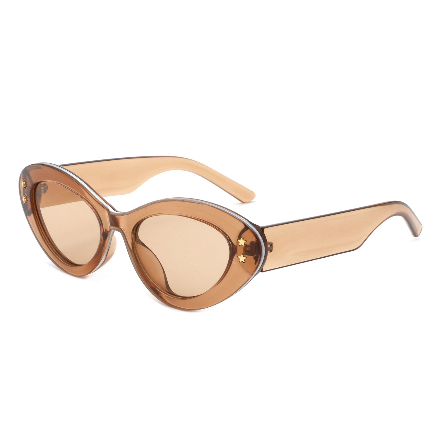 Elandor - Cat Eye Oval Star Designed Sunglasses-7