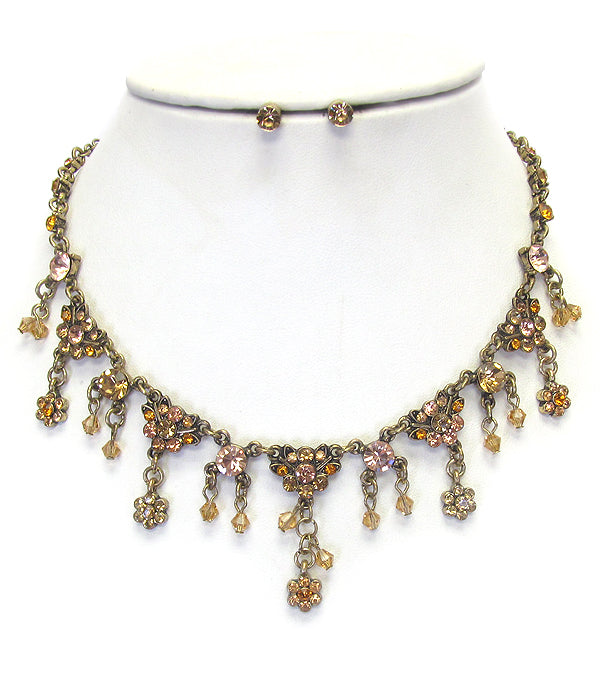 VINTAGE LUXURY CLASS CRYSTAL NECKLACE SET-0