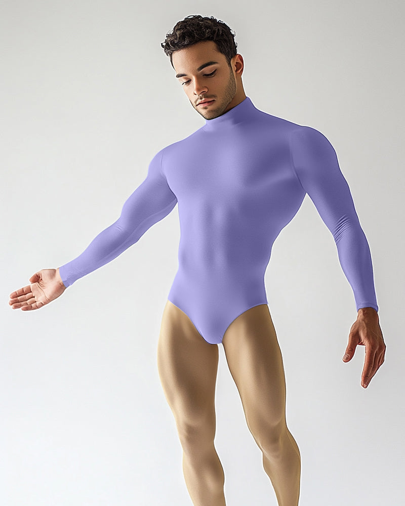 Long Sleeve Mock Neck Leotard-19