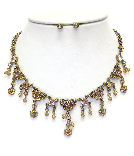 VINTAGE LUXURY CLASS CRYSTAL NECKLACE SET-0