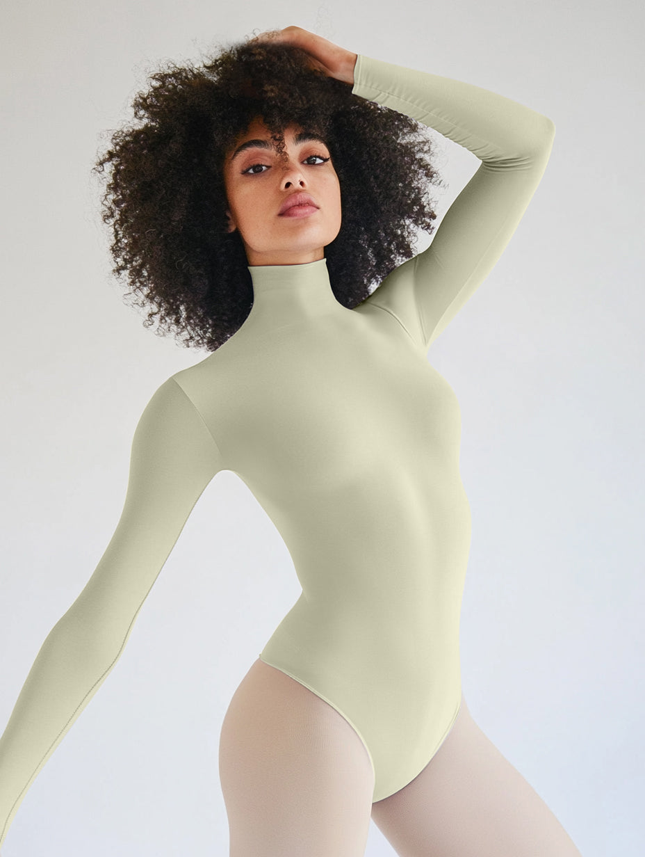 Long Sleeve Mock Neck Leotard-8