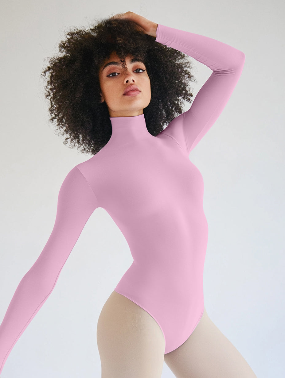 Long Sleeve Mock Neck Leotard-33