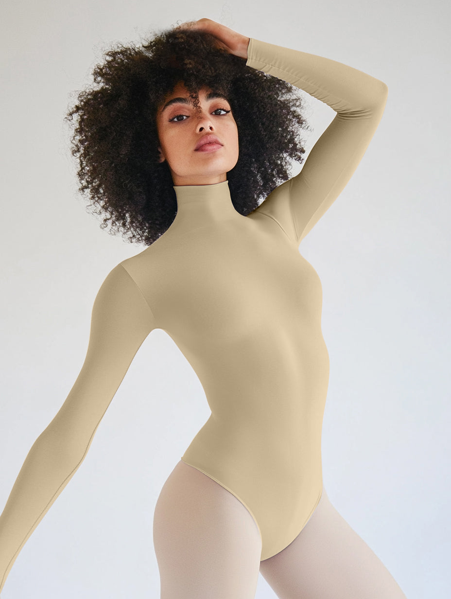 Long Sleeve Mock Neck Leotard-6